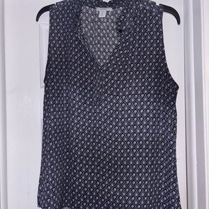 Carolina Belle Black and White Geometric Blouse